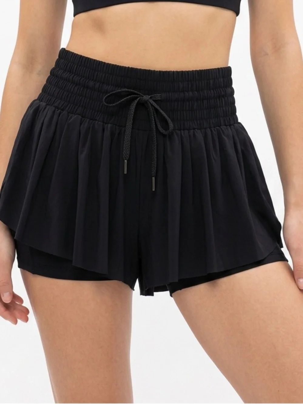 BLAOSN | Black High Rise Athletic Layered Shorts Women’s Size Large